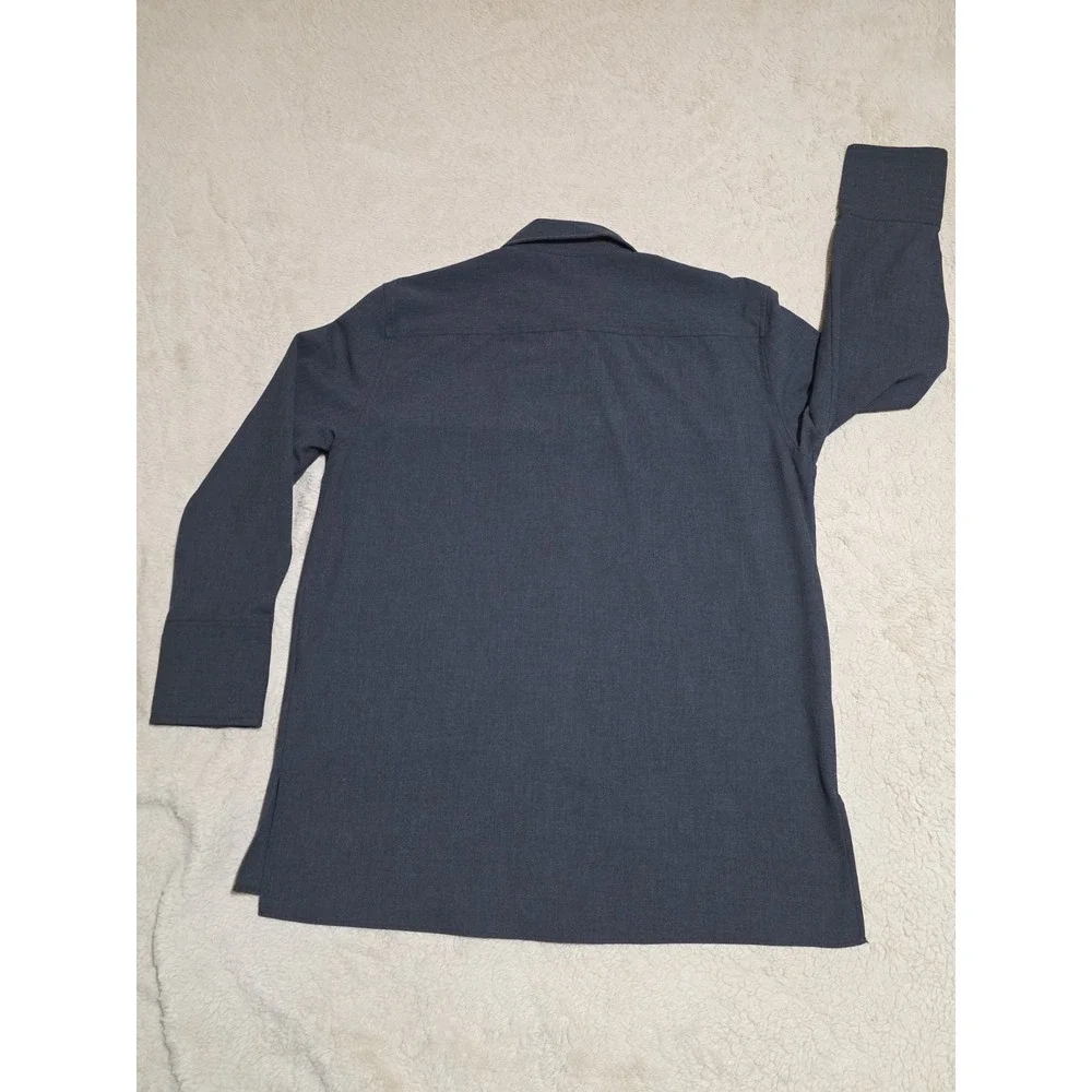 Zara Men's Charcoal Grey Long Sleeve Button-Down Utility Shirt